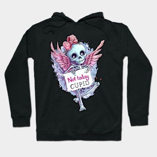 Charming Skeleton: Not Today Cupid Pink T-Shirt Hoodie